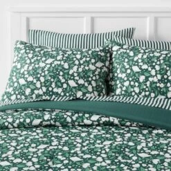 Floral Printed Microfiber Reversible Comforter & Sheets Set Dark Green - Room Essentials™ -Optimal Household Items GUEST 3b9a5973 d4a1 463a af2e 3b4ff4b32e85