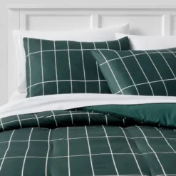 Grid Print Microfiber Reversible Comforter & Sheet Set Dark Green - Room Essentials™ -Optimal Household Items GUEST 52658d90 442c 4f77 95f8 b9cc7e5b7e67