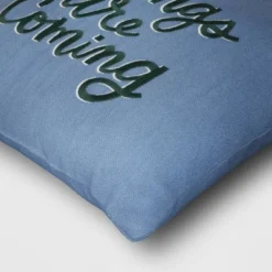 'Better Things Are Coming' Embroidered Cotton Square Throw Pillow Blue - Room Essentials™ -Optimal Household Items GUEST 53355f85 8067 4983 8b7a 881c2963097a