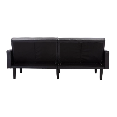 Faux Leather Futon Sofa With Arms Black - Room Essentials™ 11 Faux Leather Futon Sofa With Arms Black - Room Essentials™ - Image 9