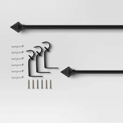 28"-48" Café Faceted Pyramid Rod Black - Room Essentials™ 4 28"-48" Café Faceted Pyramid Rod Black - Room Essentials™ - Image 2