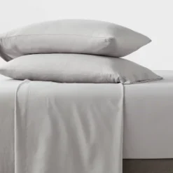 New Products 17 Full Garment Washed Microfiber Solid Sheet Set Gray - Room Essentials™