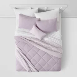 Solid Microfiber Reversible Decorative Bed Set With Throw - Room Essentials™ -Optimal Household Items GUEST 8d88b1a5 bacb 400d bff9 2871bf646785