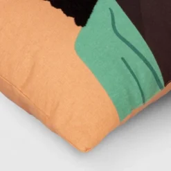 Square Woman With Pink Sunglasses Embroidered Cotton Square Throw Pillow Orange - Room Essentials™ -Optimal Household Items GUEST a6f6b4fe 8856 4da1 a756 896c58a74149