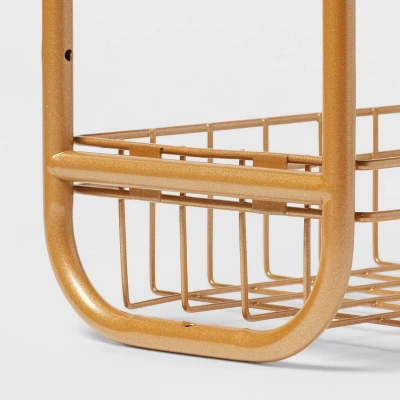 On The Wall 2 Tier Shelving Rack Metallic Gold - Room Essentials™ 5 On The Wall 2 Tier Shelving Rack Metallic Gold - Room Essentials™ - Image 3