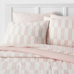 Dash Stripe Printed Microfiber Reversible Comforter & Sheets Set Ivory/Light Pink - Room Essentials™ 15 Dash Stripe Printed Microfiber Reversible Comforter & Sheets Set Ivory/Light Pink - Room Essentials™ -Optimal Household Items GUEST ac0a9151 59d8 4418 8479 375cfa7c9efe