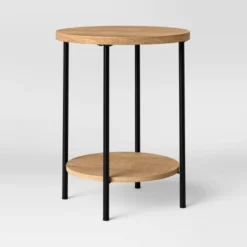 Wood And Metal Round End Table - Room Essentials™ -Optimal Household Items GUEST b471152e 3324 4b45 a184 e540cd26a19b