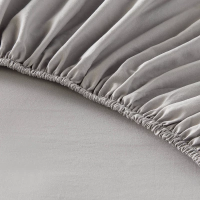 Queen Garment Washed Microfiber Solid Sheet Set Gray - Room Essentials™ 5 Queen Garment Washed Microfiber Solid Sheet Set Gray - Room Essentials™ - Image 3