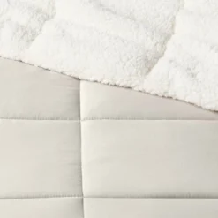 Sherpa Washed Microfiber Reversible Comforter - Room Essentials™ -Optimal Household Items GUEST c2a3a9f9 2ea7 454d 8307 6e3a56bc2a72