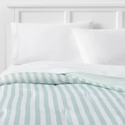 Microfiber Reversible Stripe Comforter Mint Green - Room Essentials™ -Optimal Household Items GUEST cd174111 defd 4397 bcf3 048fba4ec0a1