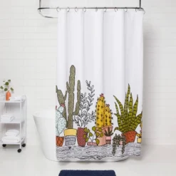 Optimal Household Items 7 Plants Print Shower Curtain Green - Room Essentials™