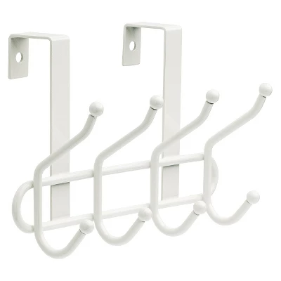 Over The Door Quad Decorative Hook Racks White - Room Essentials™ 3 Over The Door Quad Decorative Hook Racks White - Room Essentials™