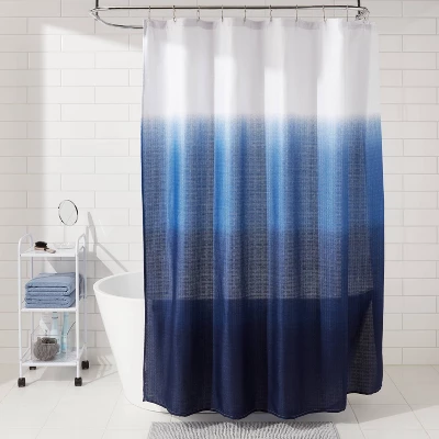 Dip Dye Shower Curtain Blue - Room Essentials™ 3 Dip Dye Shower Curtain Blue - Room Essentials™