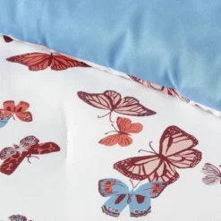Butterfly Print Microfiber Decorative Bed Set With Throw Blue/Red/White - Room Essentials™ 11 Butterfly Print Microfiber Decorative Bed Set With Throw Blue/Red/White - Room Essentials™ -Optimal Household Items GUEST e5e4b6cc 1806 41ef 8aa1 1eb079de34ef