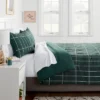 Grid Print Microfiber Reversible Comforter & Sheet Set Dark Green - Room Essentials™ -Optimal Household Items GUEST f2916d48 beca 4579 83de 73f308bcc6b6